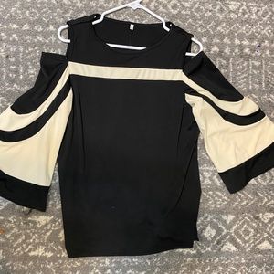 Cold Shoulder Bell Sleeve fitted Top - XL